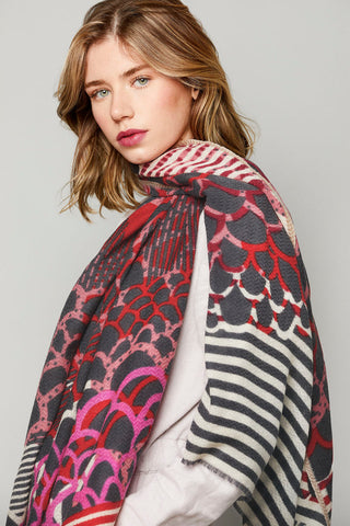PRINCESSE & DRAGON Céleste Scarf - Red and Purple
