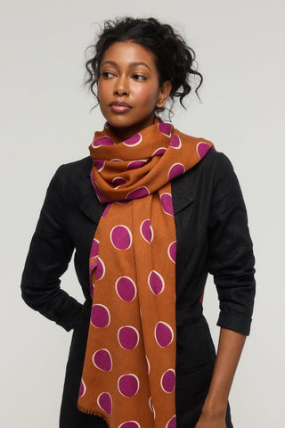 PRINCESS &amp; DRAGON Halo Scarf - Caramel and Purple