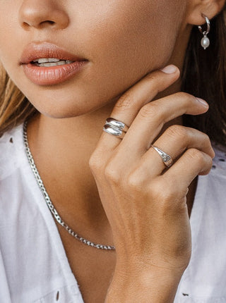 TWENTY COMPASS Dome Ring - Silver