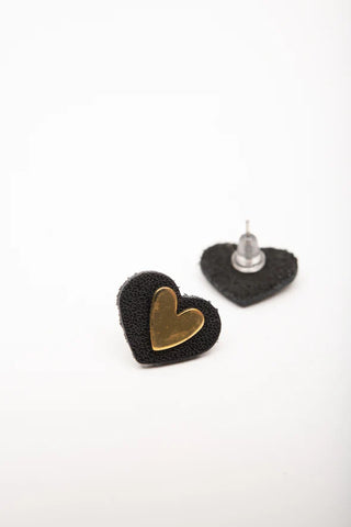 VEINAGE Small Palm Heart Earrings