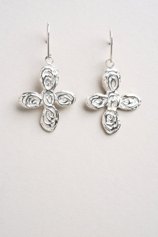 MINERA ATELIER Boucles d'Oreilles Ammonite en Croix