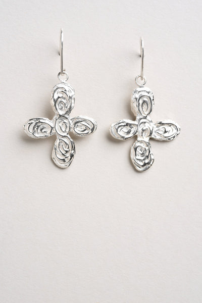 MINERA ATELIER Cross Ammonite Earrings