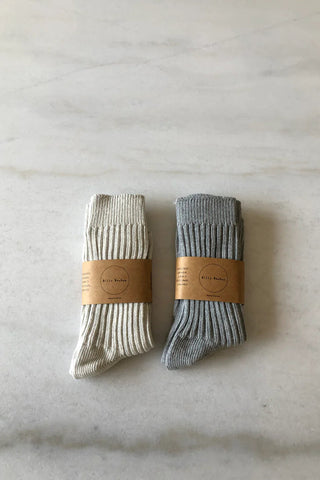 BILLY BAMBOO Ribbed Cotton Socks - Neutral
