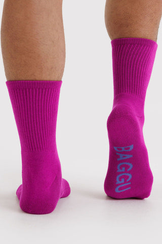 BAGGU Ribbed Socks - Dark Fuchsia