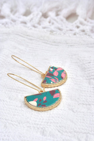 BOUCLE D'OR Boucles d'Oreilles Demi Cercle - Motif Végétal