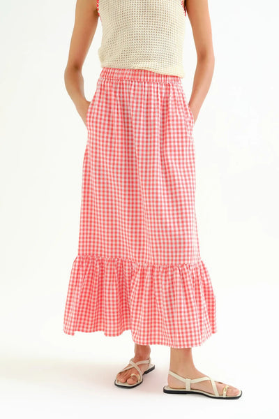COMPANIA FANTASTICA Pink Gingham Skirt