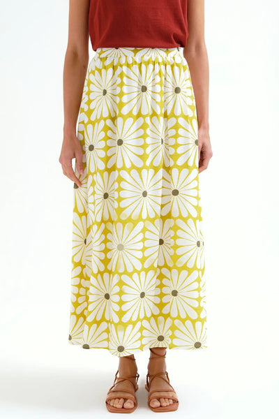 COMPANIA FANTASTICA Olive Flower Skirt