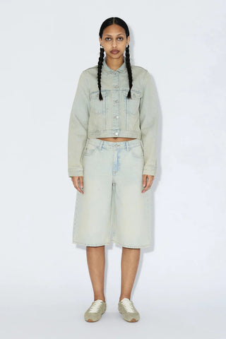 DR DENIM Bree Shorts - Stream Pale Vintage
