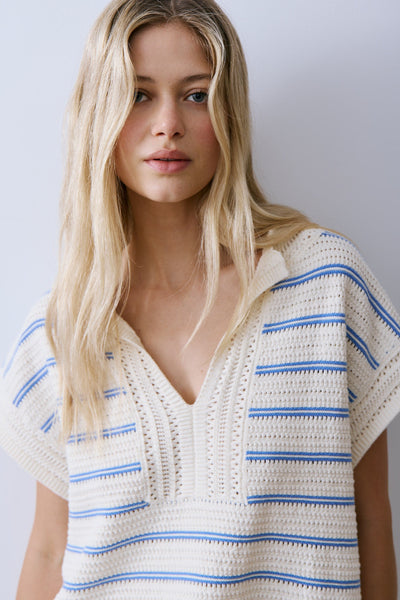MELISSA NEPTON Teresa Knit - Cream Blue