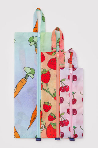 BAGGU ZIP 3D Pouch - Carrot and Fruits
