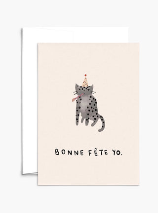 Carte de souhait Mimi & August "Bonne fête yo".  Parfaite idée de cadeau pour femme.