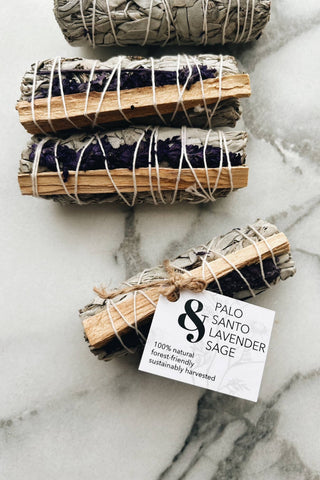 ESSENCE OF LIFE ORGANICS Palo Santo and White Sage Smudge with Lavender