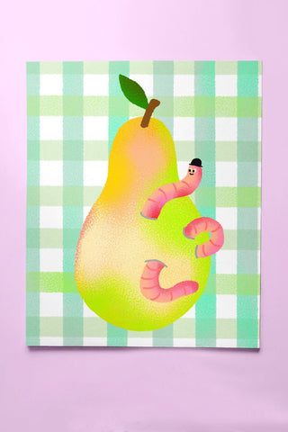 SPECIAL PROJECT Greeting Card - Worm and Pear