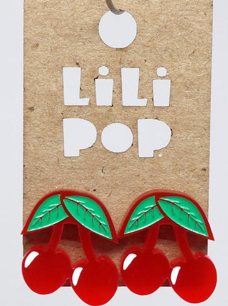 Boucle d'oreille cerise. Parfait idée cadeau femme. Bijoux fait au Québec.