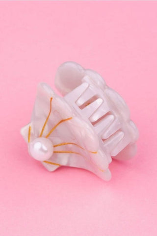 COUCOU SUZETTE Mini Pince à Cheveux - Coquille Saint-Jacques avec perle, parfaite idée de cadeau pour femme.