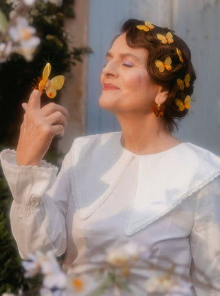 COUCOU SUZETTE Barrette Papillon Jaune