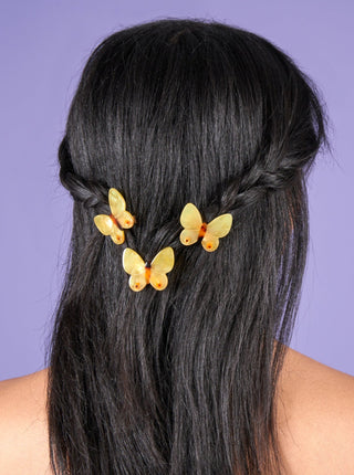 COUCOU SUZETTE Barrette Papillon Jaune