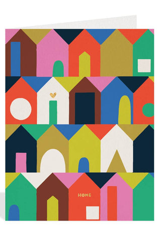 HALFPENNY POSTAGE Colorful Houses Card