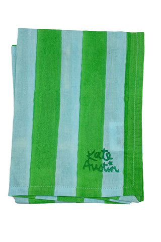 KATE AUSTIN Frida Bandana - Cornflower Green Cabana Stripes
