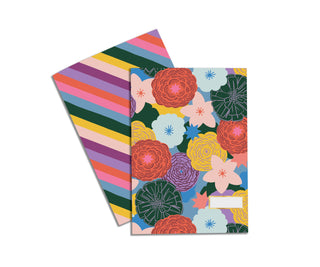 HALFPENNY POSTAGE Notebook - Florals &amp; Stripes