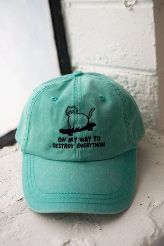 STAY HOME CLUB Casquette Chat Skate - Seafoam