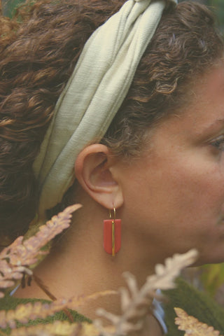 GOLD BUCKLE Circular Rectangle Earrings