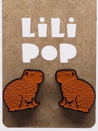 Boucle d'oreille capybaraé Parfait idée cadeau femme. Bijoux fait au Québec.