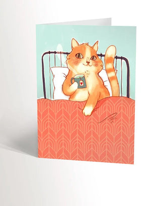 VALERIE BOIVIN Greeting Card - Cozy Cat