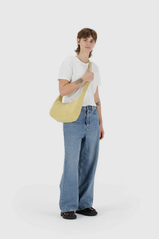 BAGGU Medium Crescent Nylon Bag - Butter