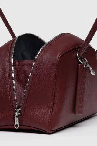 BAGGU Recycled Leather Bowler Bag - Mahogany 