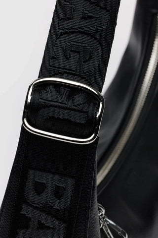 BAGGU Medium Crescent Recycled Leather Bag - Black