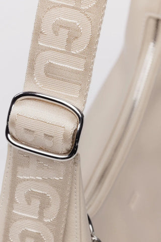 BAGGU Medium Crescent Recycled Leather Bag - Stone