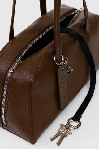 BAGGU Recycled Leather Bowler Bag - Brown 