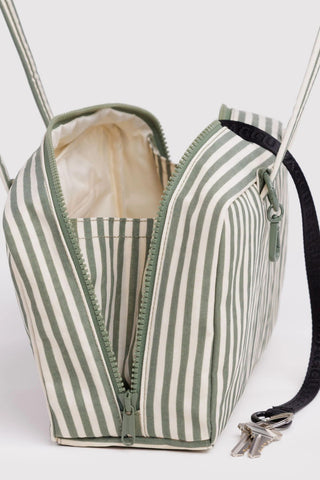 BAGGU Sac Bowler Petit - Sage Stripe