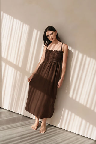 MODERN SUNDAY Robe Lace Up - Espresso