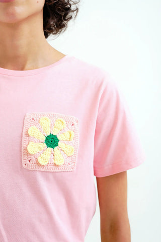 COMPANIA FANTASTICA Embroidered Sunflower T-Shirt