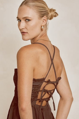 MODERN SUNDAY Robe Lace Up - Espresso