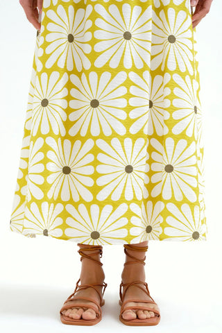 COMPANIA FANTASTICA Olive Flower Skirt