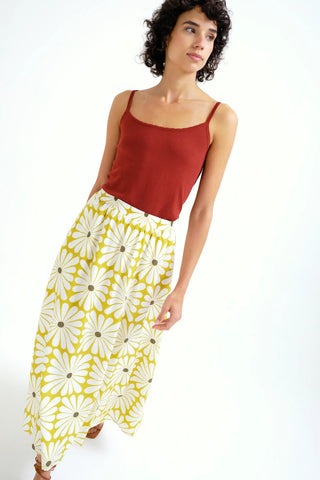COMPANIA FANTASTICA Olive Flower Skirt