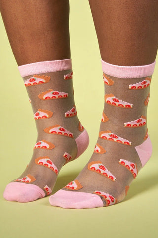 COUCOU SUZETTE Transparent Socks - Strawberry 