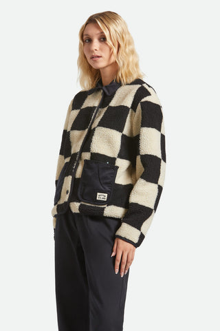 BRIXTON Delilah Sherpa Jacket - Black and Cream 