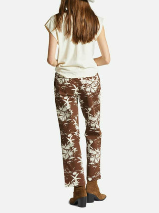 Pantalon marron motif palmier Brixton vendu à Montréal.
