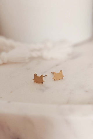 Boucles d'oreilles chats Mimi & August, fabriquées à la main. Parfaite idée de cadeau pour femme.