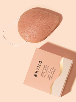 BKIND Éponge Konjac Nettoyante - Rose apaisante. Fait localement à Montréal, Québec.