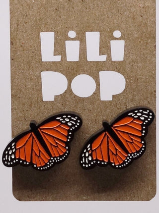 Boucle d'oreille monarque. Parfait idée cadeau femme. Bijoux fait au Québec.