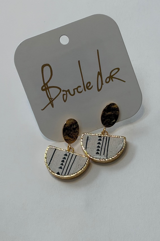 BOUCLE D'OR Boucles d'Oreilles Demi-cercle - Ligne et Triangle