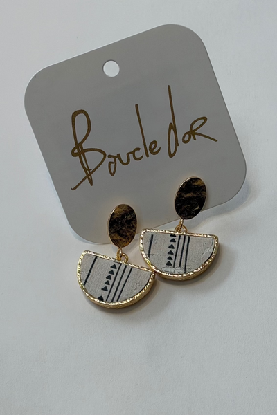 BOUCLE D'OR Half Circle Earrings - Line and Triangle