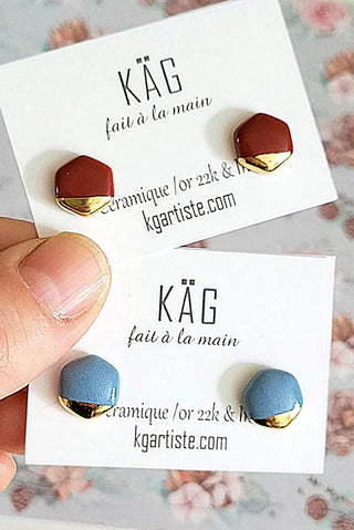 KAG Hexagon Ceramic Earrings