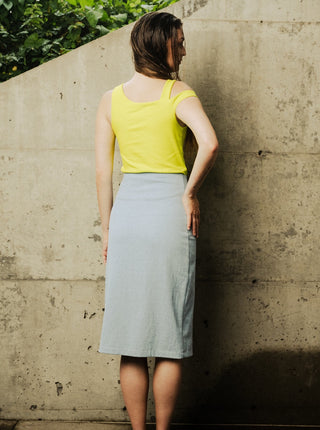 Camisole lime asymétrique Bodybag. Montreal designer boutique.