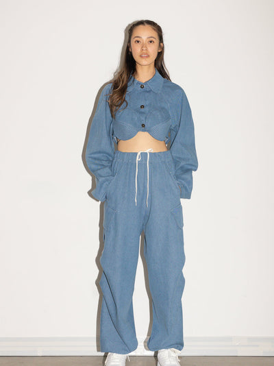 MERCY HOUSE Pantalon Cargo Chase - Indigo Denim